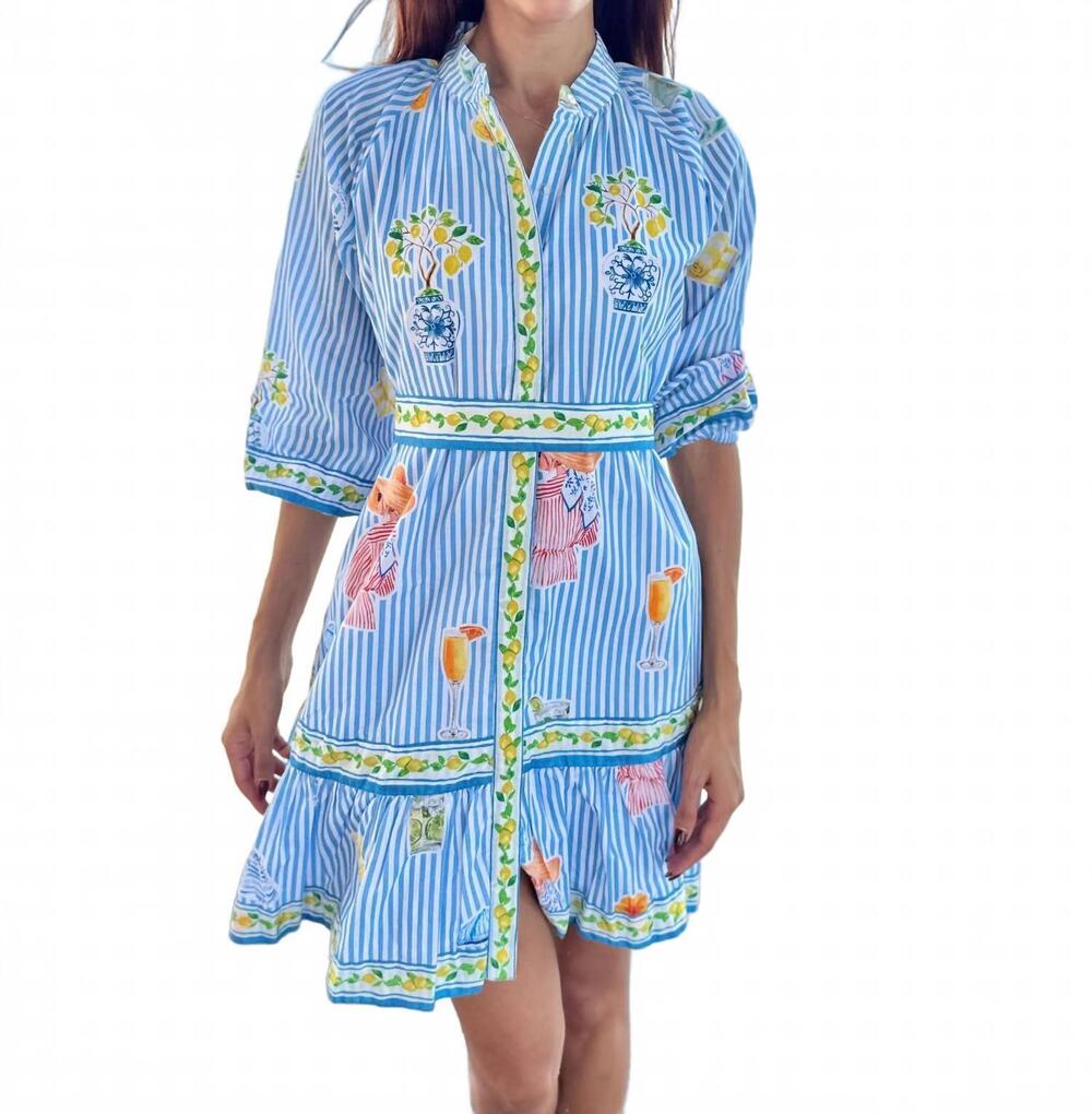 NEW ISLAPAYAL malta mini dress in martini blue